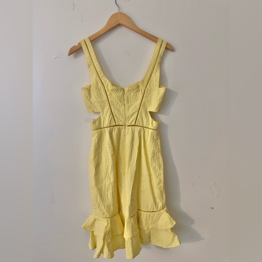 Jonathan Simkhai Seersucker yellow cutout dress - Picture 2 of 9